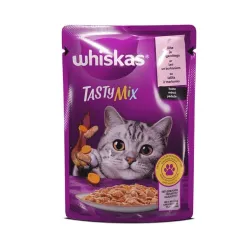 Влажный корм для кошек Whiskas Salmon, carrot, овощи-лосось, 0.085 кг