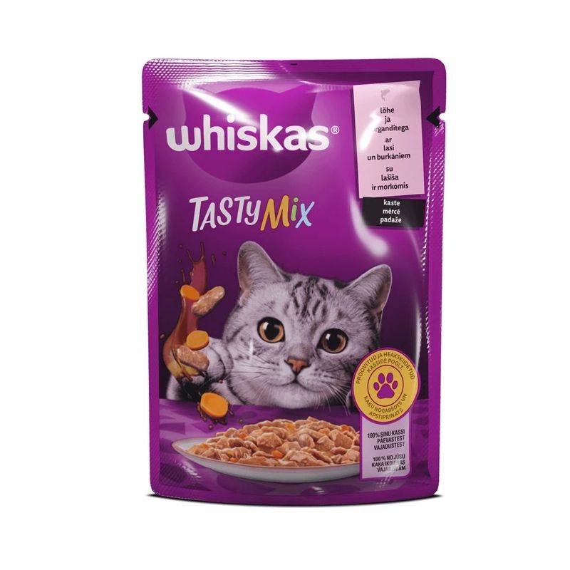 Mitrā kaķu barība Whiskas Salmon. carrot. 0.085 kg