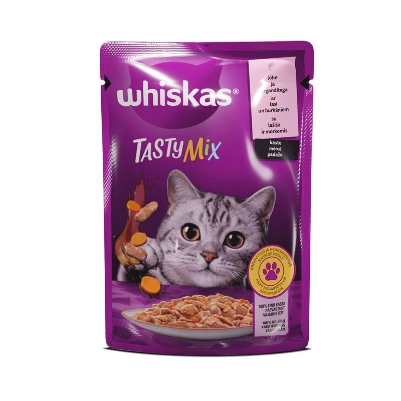 Mitrā kaķu barība Whiskas Salmon. carrot. 0.085 kg