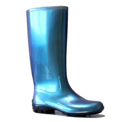Women's Long Rubber Boots 100P Blue 37D