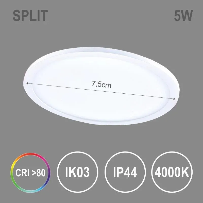 Lampa padziļinājums Tope Split, 4000°K, LED, balta krās.