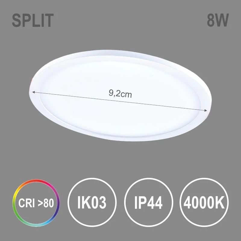 Iebūvējams gaismeklis Tope Split R NW. 8W. LED. 4000K