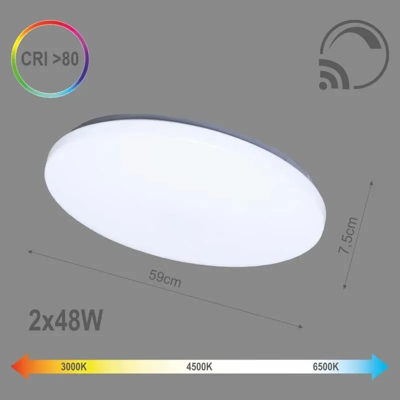 Lampa plafons Tope Sopot, 2x48W, LED, DIA585mm