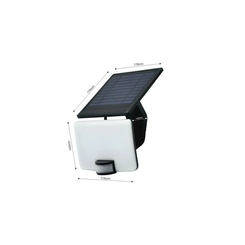 Päikesepaneeliga prožektor, seinakinnitus Tope, 10 W, 1200 lm, 4000 °K, IP44, must v.