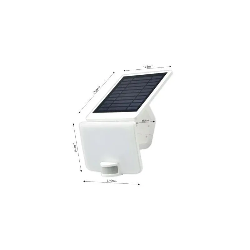 Prožektorius su saulės baterija, tvirtinamas prie sienos Tope, 10 W, 4000 °K, IP44, balta sp.