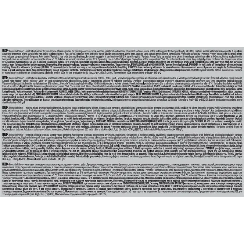 Grunts Pentacolor Pentatix, balta krās., 0.9 l