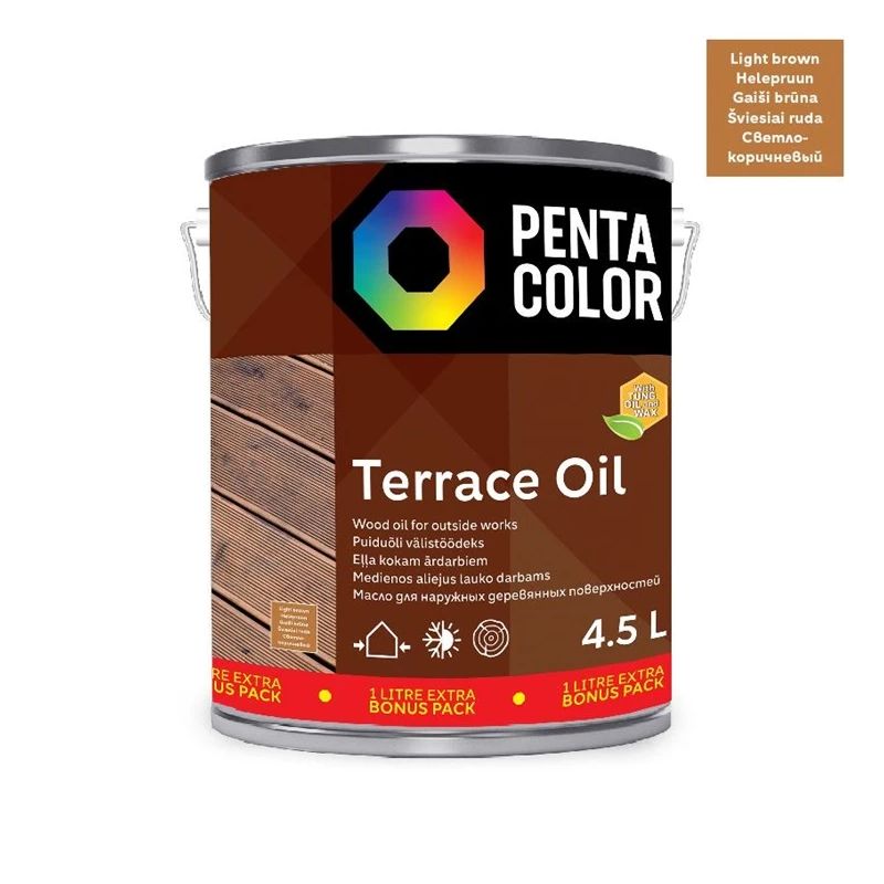 Aliejus terasoms su tungu „terrace oil“ ,šv. rudas, 3.5+1 l,