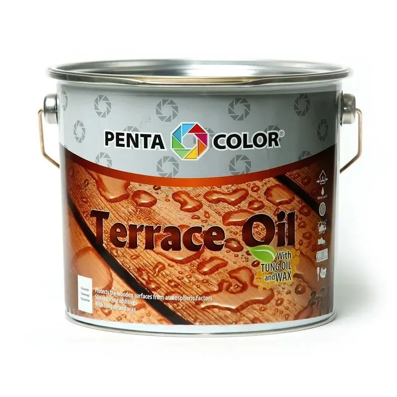 Eļļa terasēm Pentacolor Terrace Oil, tumši brūna krās., 2.7 l