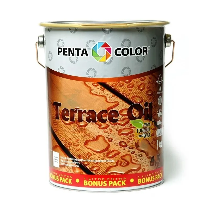 Eļļa terasēm Pentacolor Terrace Oil, tumši brūna krās., 4.5 l