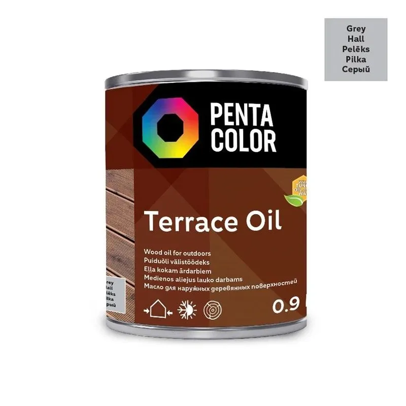 Eļļa terasēm Pentacolor Terrace Oil, pelēka krās., 0.9 l