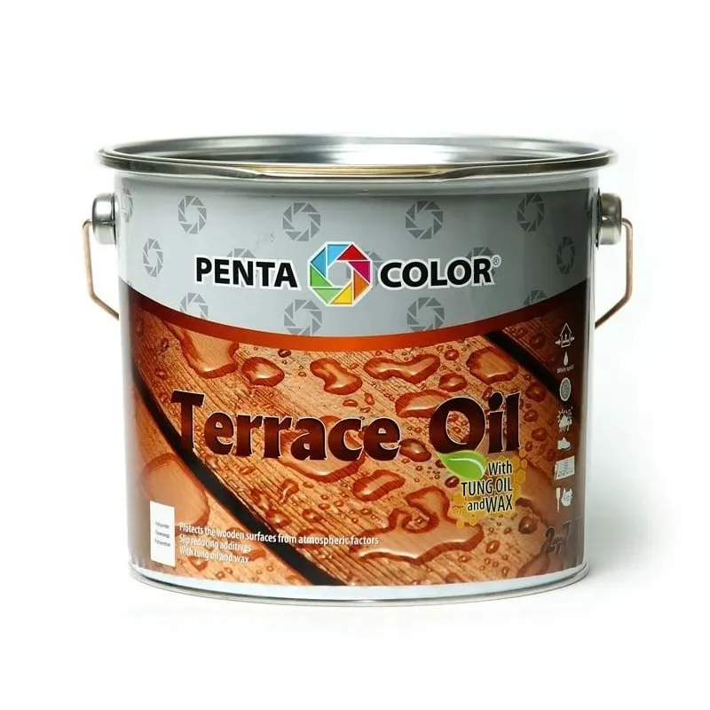 Eļļa terasēm Pentacolor Terrace Oil, pelēka krās., 2.7 l