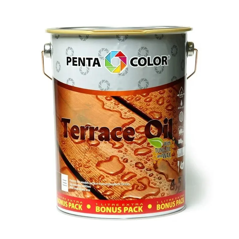 Eļļa terasēm Pentacolor Terrace Oil, pelēka krās., 4.5 l