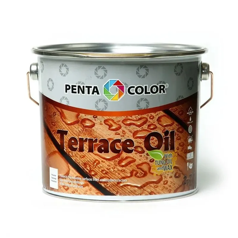 Eļļa terasēm Pentacolor Terrace Oil, melna krās., 2.7 l