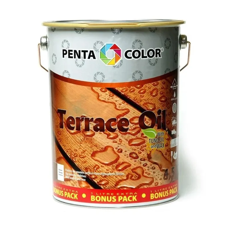 Eļļa terasēm Pentacolor Terrace Oil, melna krās., 4.5 l
