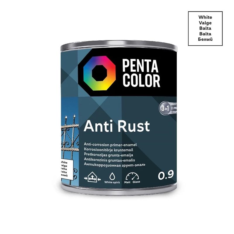 Grunts-emalja antirust 0.9l balta