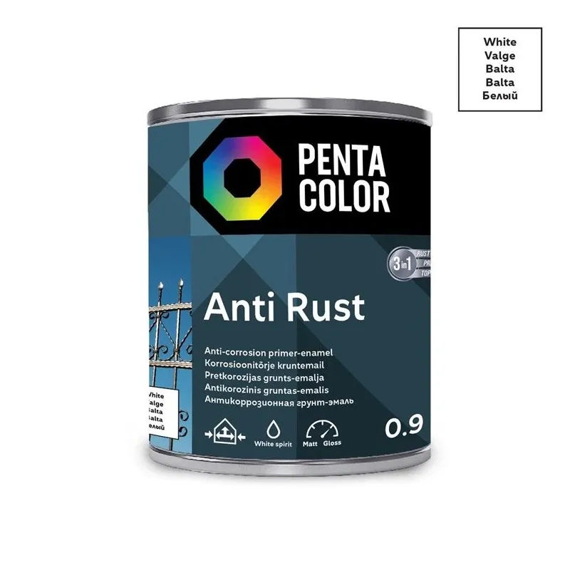 Grunts-emalja antirust 0.9l balta