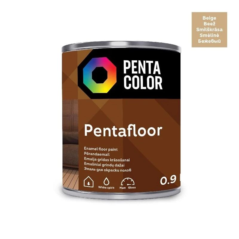 Grīdas krāsa Pentacolor Pentafloor, smilšu krāsa, 0.9 l