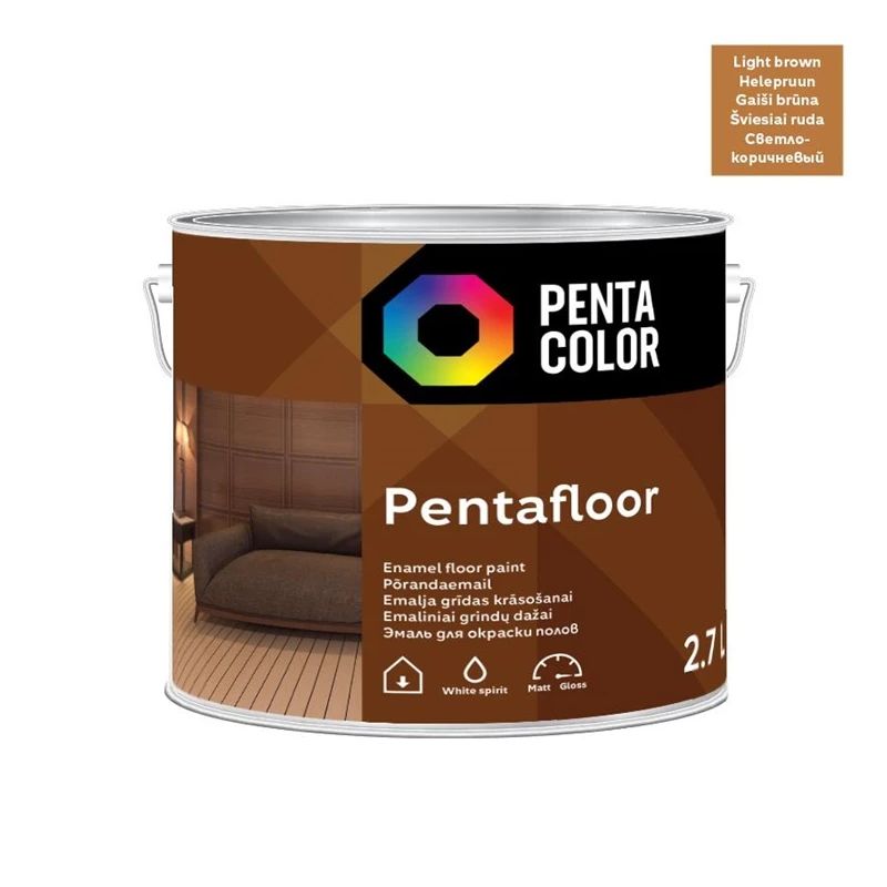 Krāsa grīdai pentafloor gaiši brūna 2