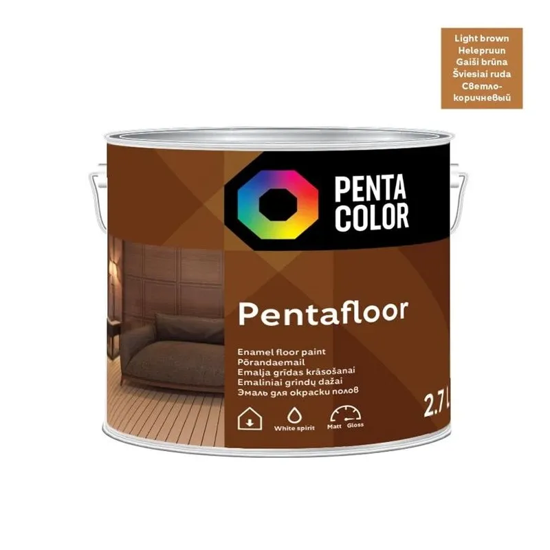 Krāsa grīdai pentafloor gaiši brūna 2