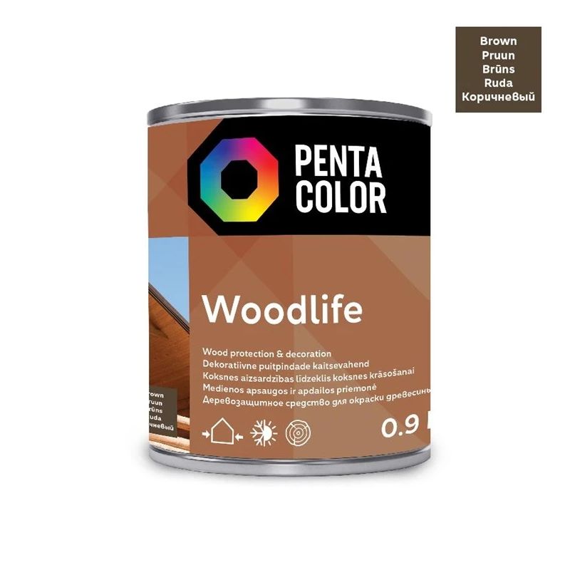 Impregnantas Pentacolor Woodlife. rudas. 0.9 l