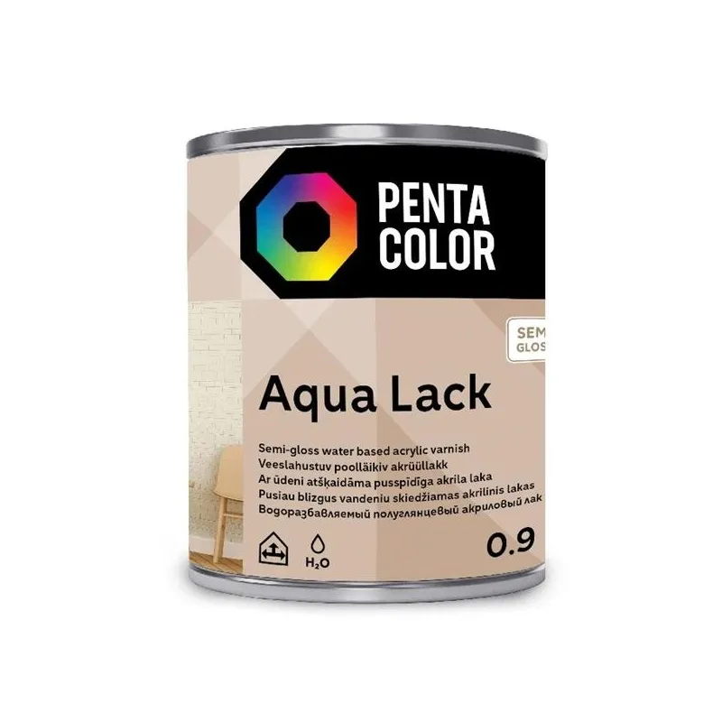 Laka, pus-spīdīgs Pentacolor Aqua Lack, 0.9 l