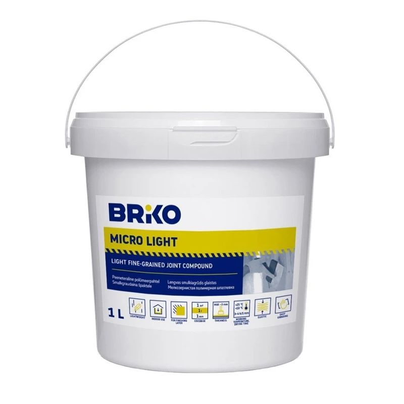 Viegli smalkgraudains špaktele Briko Micro Light. 1 l