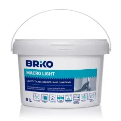 Шпаклевка Briko Macro Light, легкое грубозернистое, белый цв., 3 l
