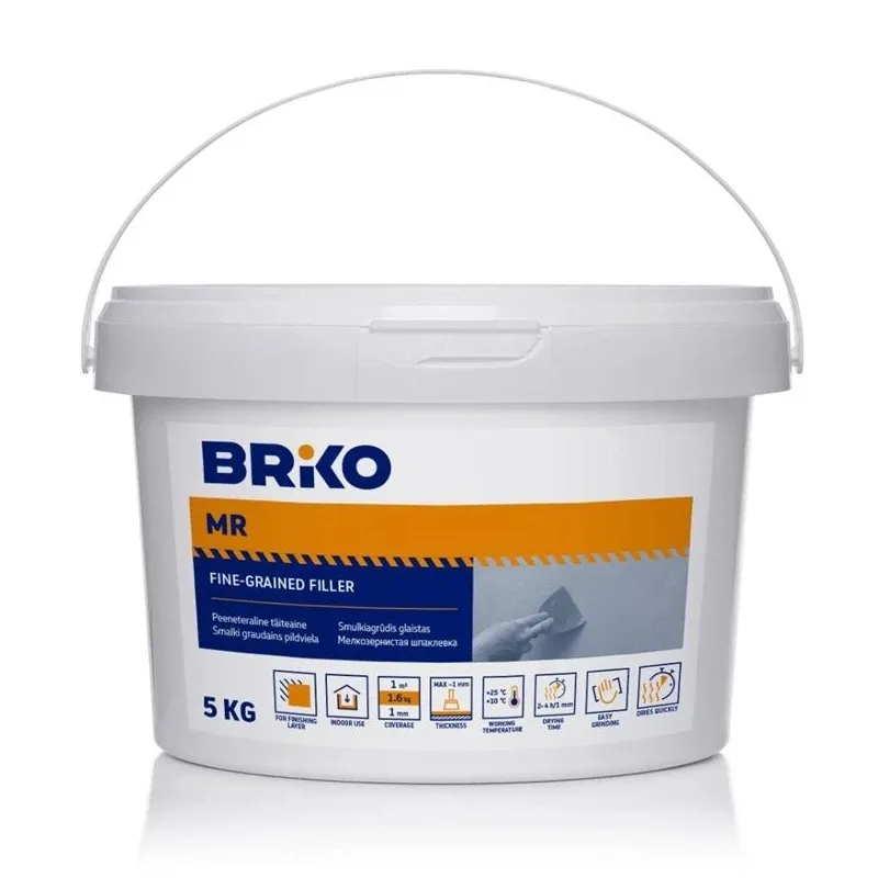 Špaktele Briko MR, smalkgraudains, balta krās., 5 kg