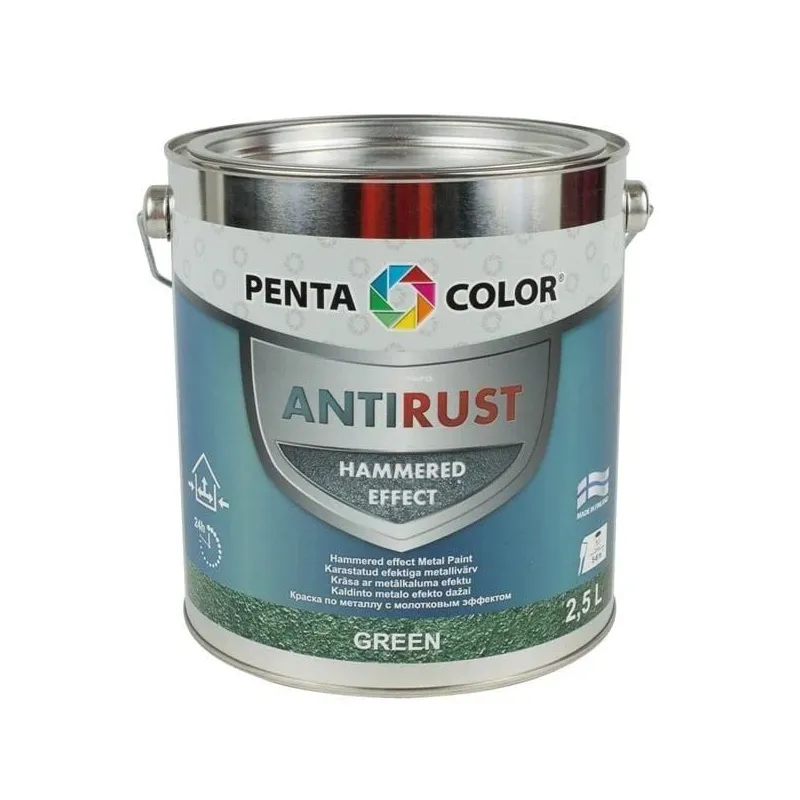 Emaliniai dažai, universalūs Pentacolor Anti Rust Hammered, blizgus, 2.5 l, žalia sp.