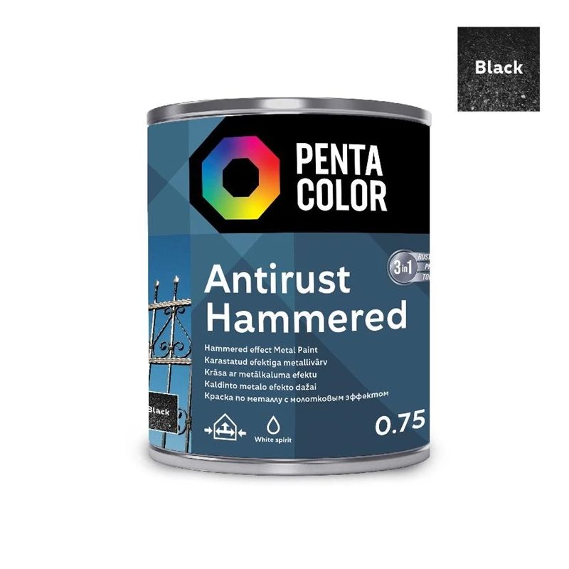 UNIVERSĀLIE CINKOTA METĀLA EFEKTA KRĀSAS, MELNAS, 0.75 l