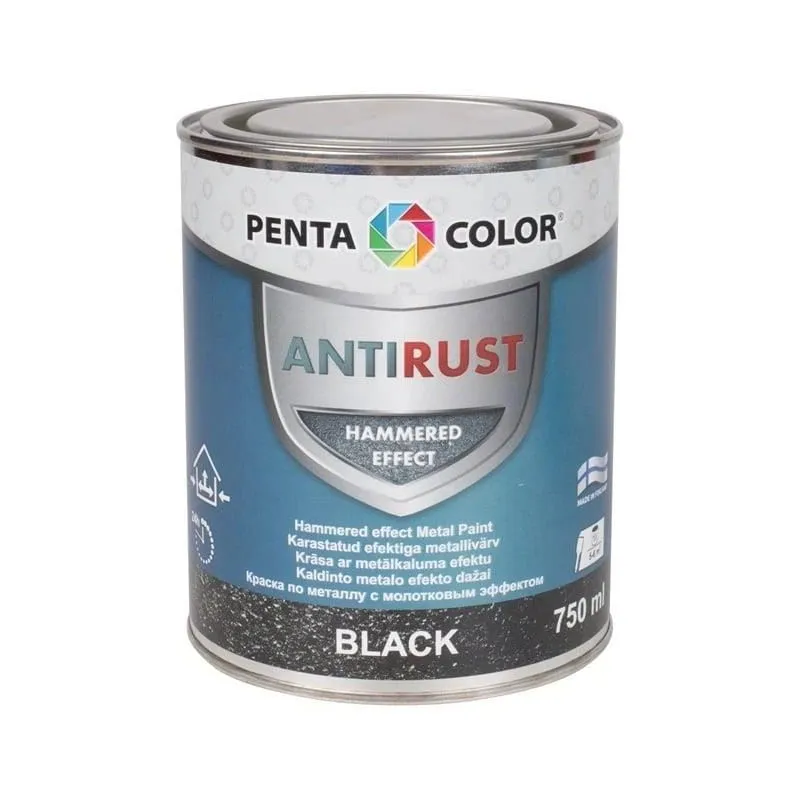 Emailvärv, universaalsed Pentacolor Anti Rust Hammered, läikiv, 0.75 l, must v.