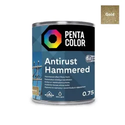 Emaliniai dažai, universalūs Pentacolor Anti Rust Hammered, blizgus, 0.75 l, aukso sp.
