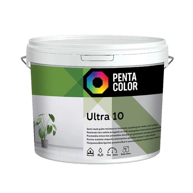 Dispersijas krāsa Pentacolor Ultra 10. balta. 5 l