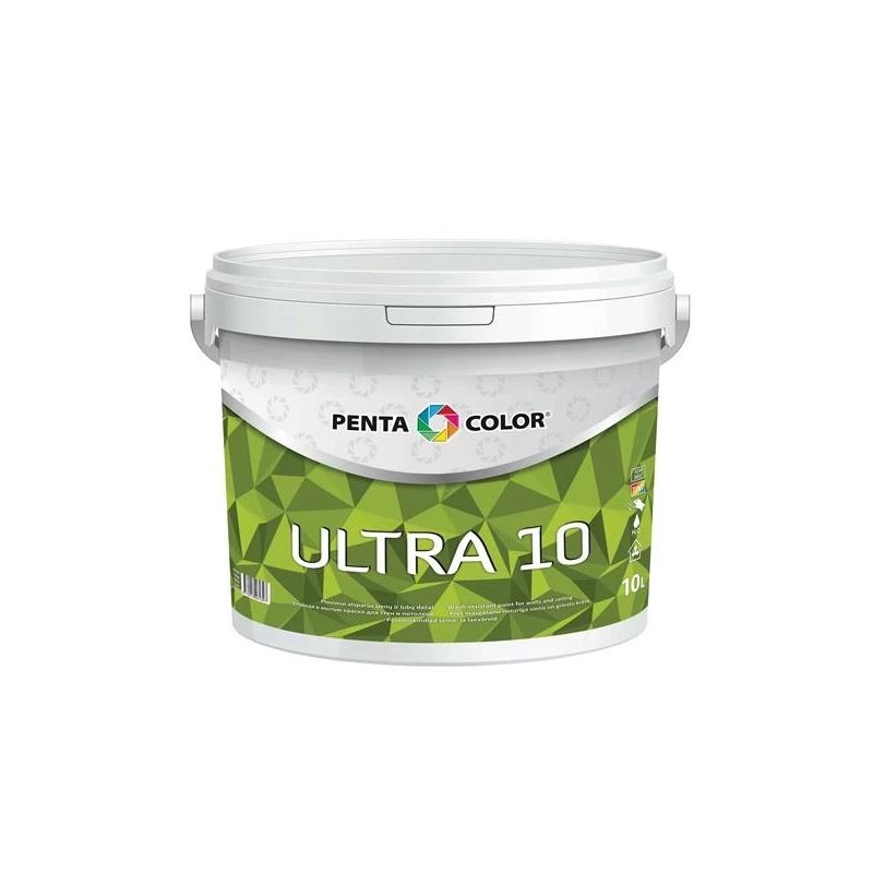 Dispersijas krāsa Pentacolor Ultra 10. balta. 10 l