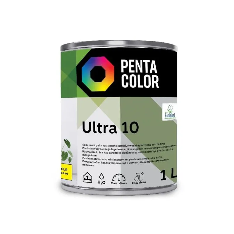 Krāsas pamatne Pentacolor Ultra 10, emulsija, pus-matēts, 1 l
