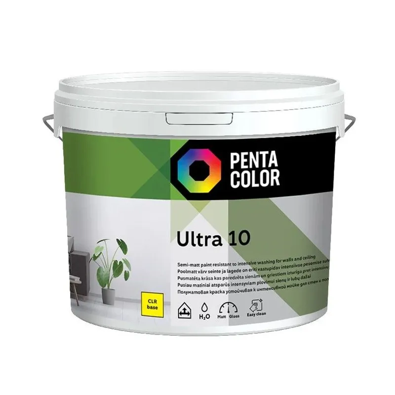 Krāsas pamatne Pentacolor Ultra 10, emulsija, pus-matēts, 3 l