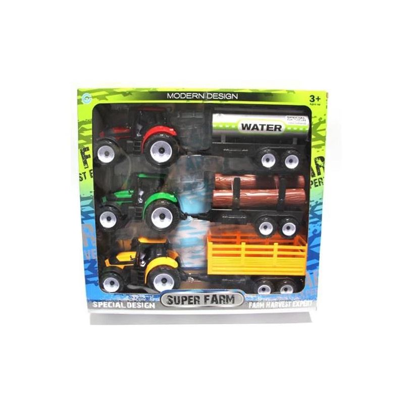 Rotaļlietu traktors un piekabe 3 gab 50