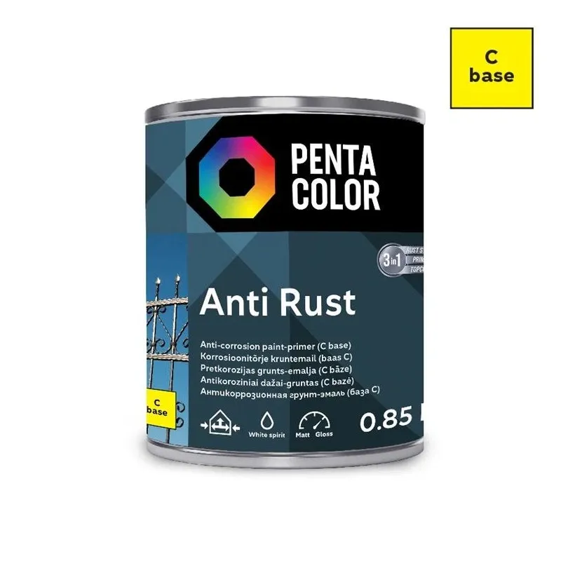 Emaliniai dažai Pentacolor Antirust. C bazė. 0.9 l
