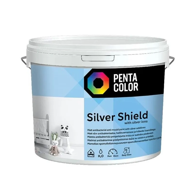 Sienu krāsa Pentacolor Silver Shield, balta, 3 l