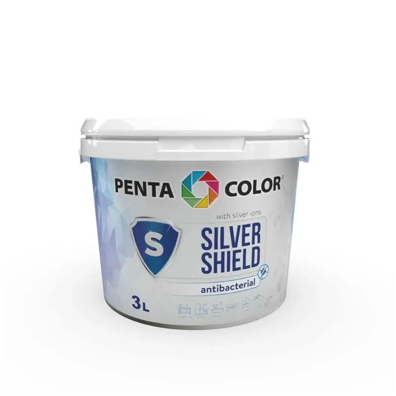 Sienu krāsa Pentacolor Silver Shield, balta, 3 l
