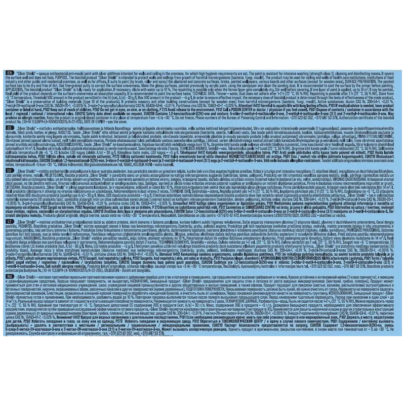 Sienų dažai Pentacolor Silver Shield, balta sp., 10 l