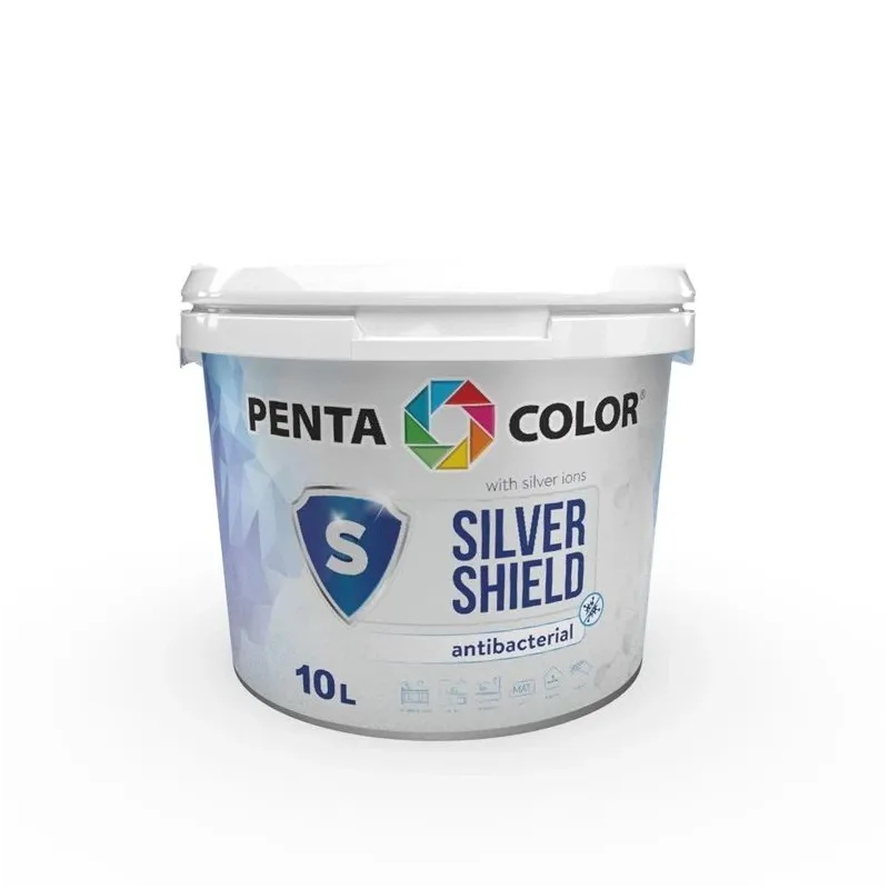 Sienu krāsa Pentacolor Silver Shield, balta, 10 l