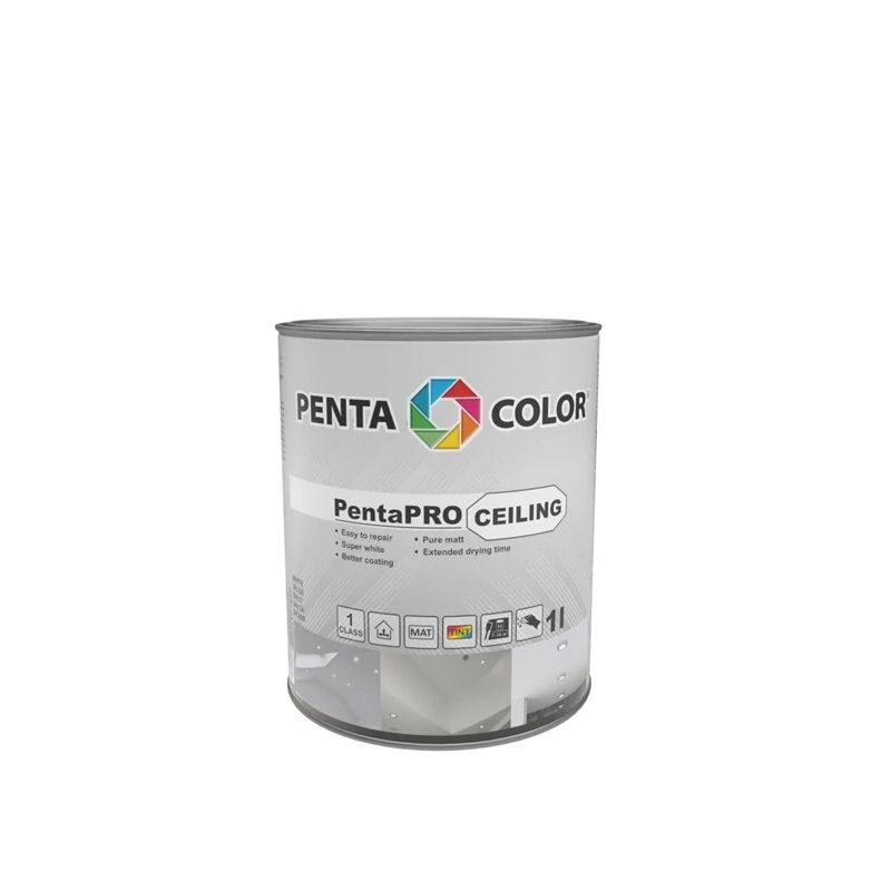 Krāsa Pentacolor PentaPro Ceiling 3. balta. 1 l