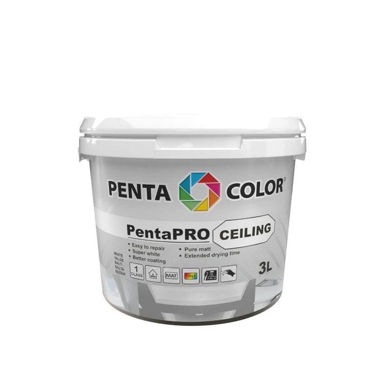 Krāsa Pentacolor PentaPro Ceiling 3. balta. 3 l