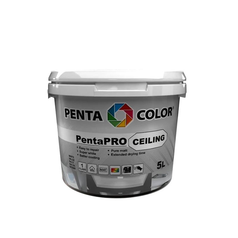 Krāsa Pentacolor PentaPro Ceiling 3. balta. 5 l
