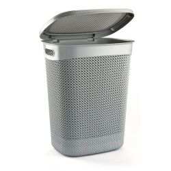 Kaste veļas drop 52l pelēk. 45x37x57