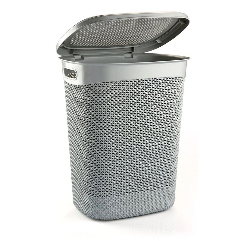 Kaste veļas drop 52l pelēk. 45x37x57