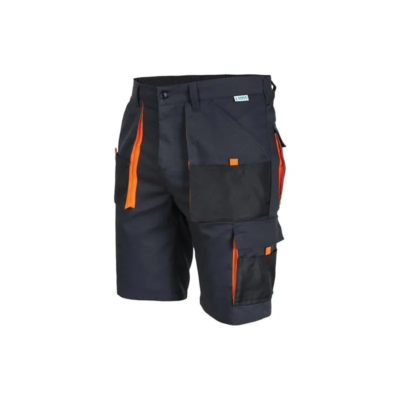 Darba šorti Sara Workwear King 11011, melna krās.-oranža krās., L izmērs