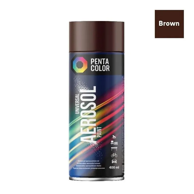 Krāsu aerosoli Pentacolor Universal, preču zīmes, brūna ,ral 8017,, 0.4 l