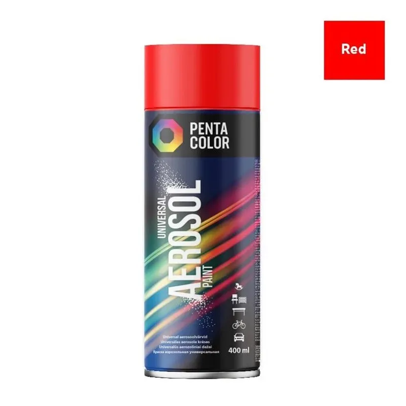 Krāsu aerosoli Pentacolor Universal, preču zīmes, sarkana ,ral 3020,, 0.4 l